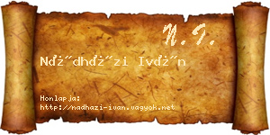 Nádházi Iván névjegykártya