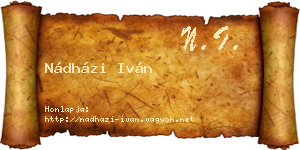 Nádházi Iván névjegykártya